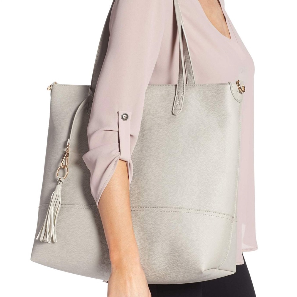 Bella tunno grey faux leather diaper bag